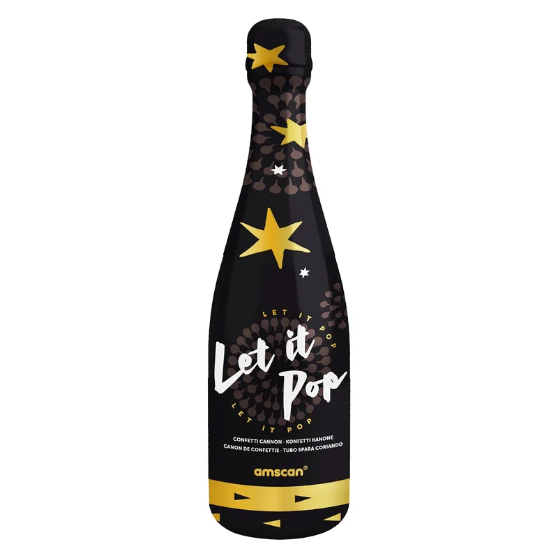 Champagnefles confetti goud ster