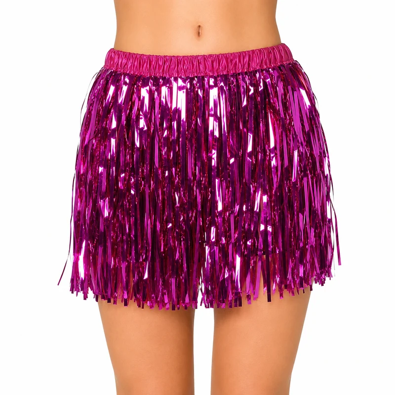 Rokje glitter folie roze one size