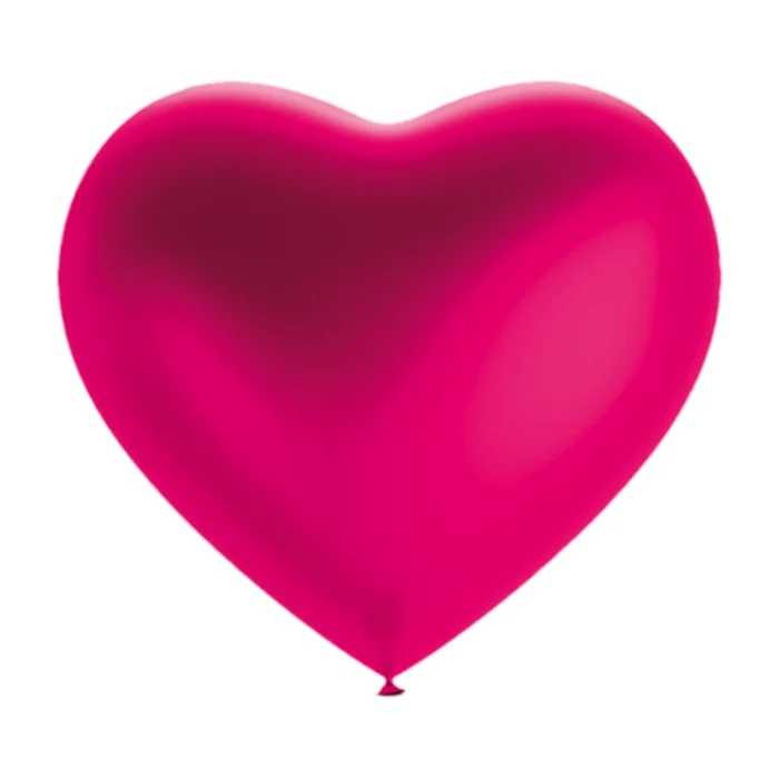 Ballonnen hart parelmoer donkerroze 30cm - 4 stuks