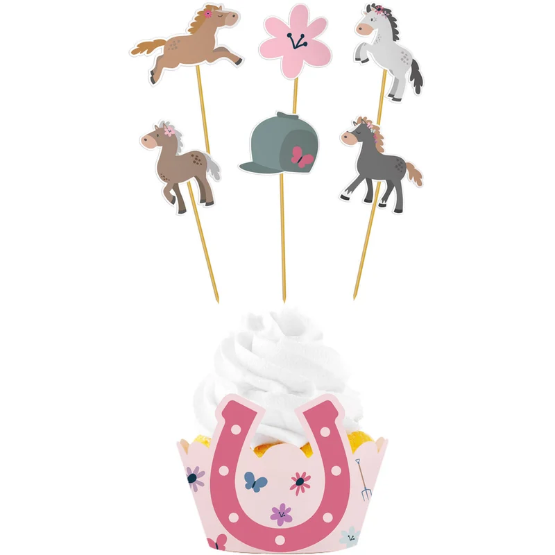 Cupcake Decoratie Set Happy Horses (6st)