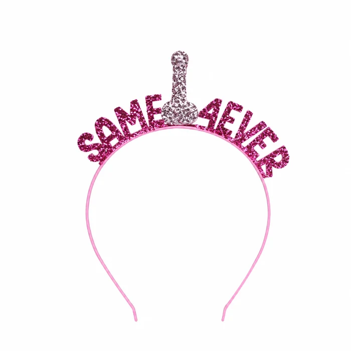 Diadeem Same penis 4 ever glitter roze