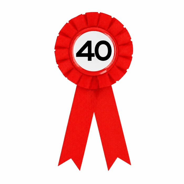 Rozet 40 jaar rood/wit