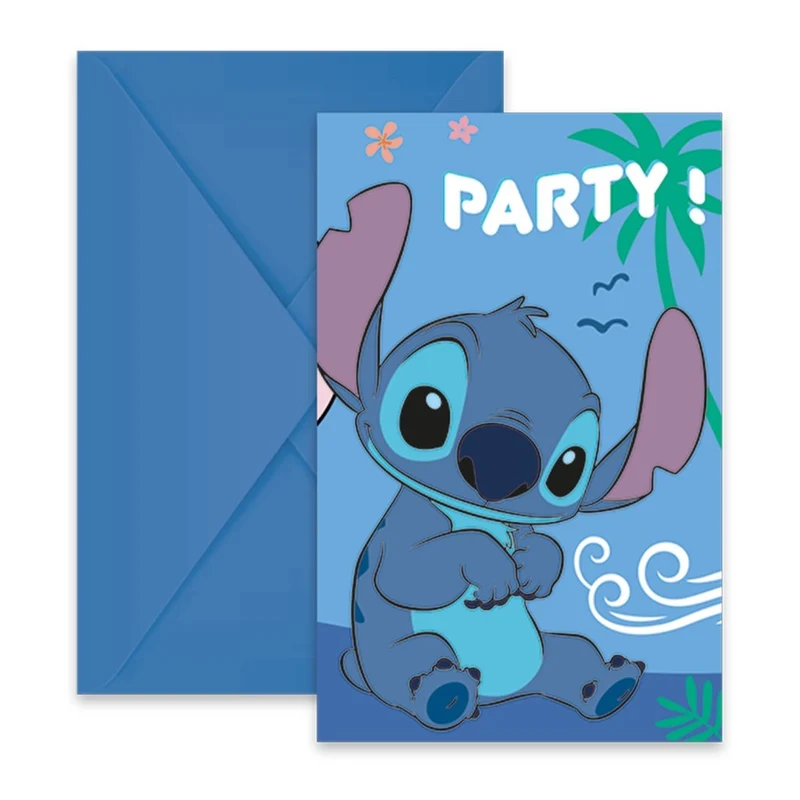 Uitnodigingen Stitch & Angel (6st)