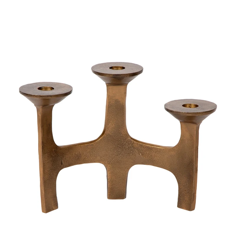 Atmooz kaarsenhouder Amour S/3 - antiek messing - 27 x 11 x H 20 cm