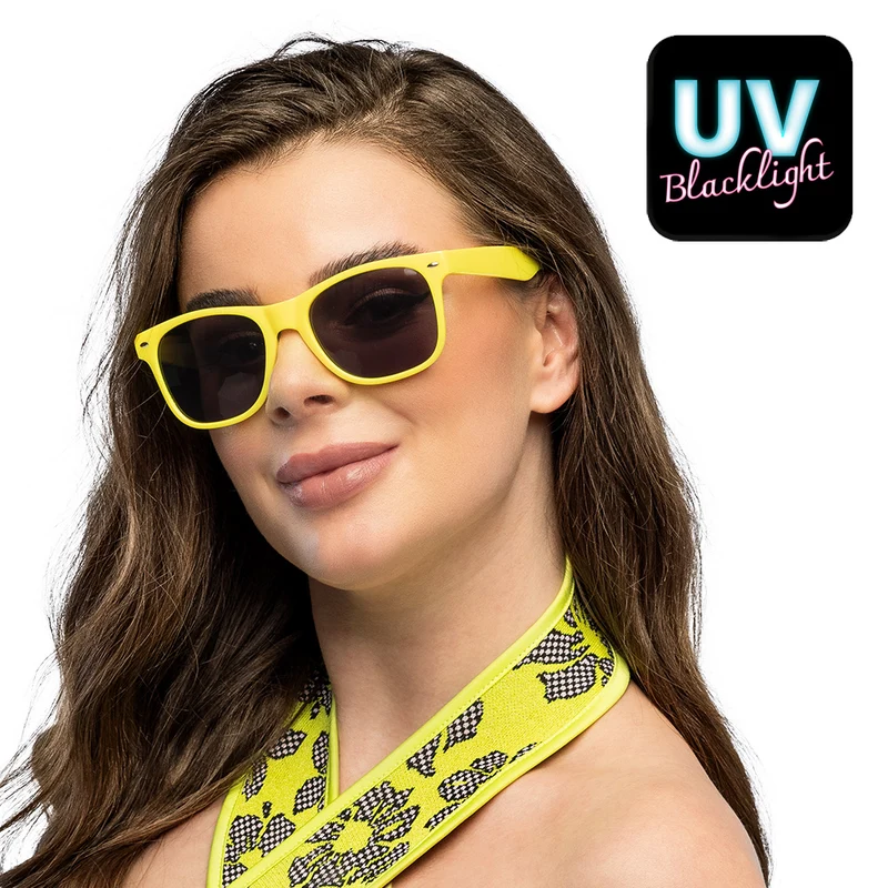 Neongele partybril Pop (UV festival bril)