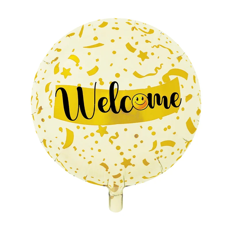Welcome Folieballon Geel Rond (46cm)