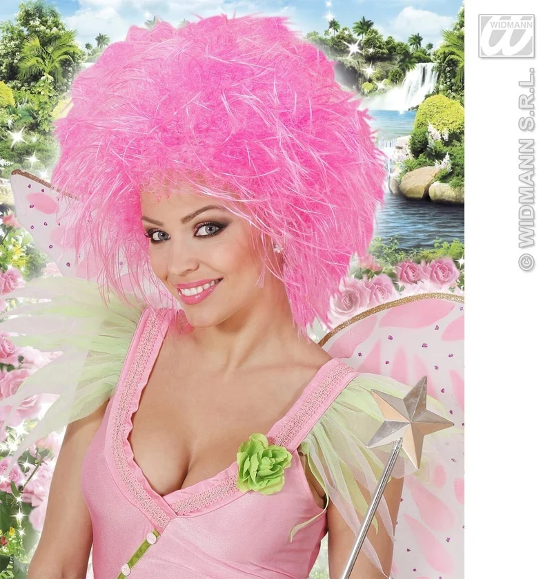 Pruik Fee Neon Roze