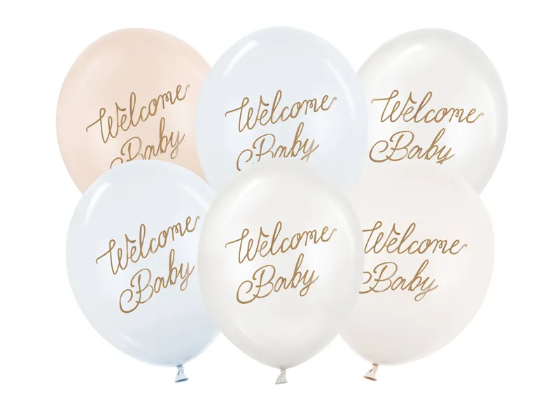 Ballonnen Welcome Baby Blauw Mix Professional (6st)