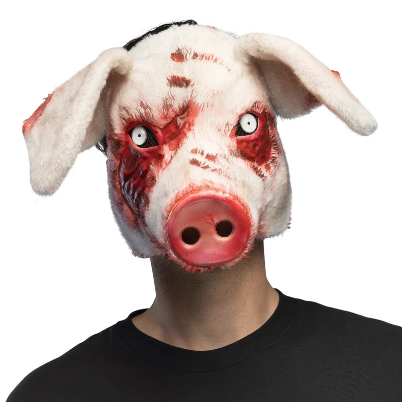 Pluchen halfmasker Bloederig varken Halloween