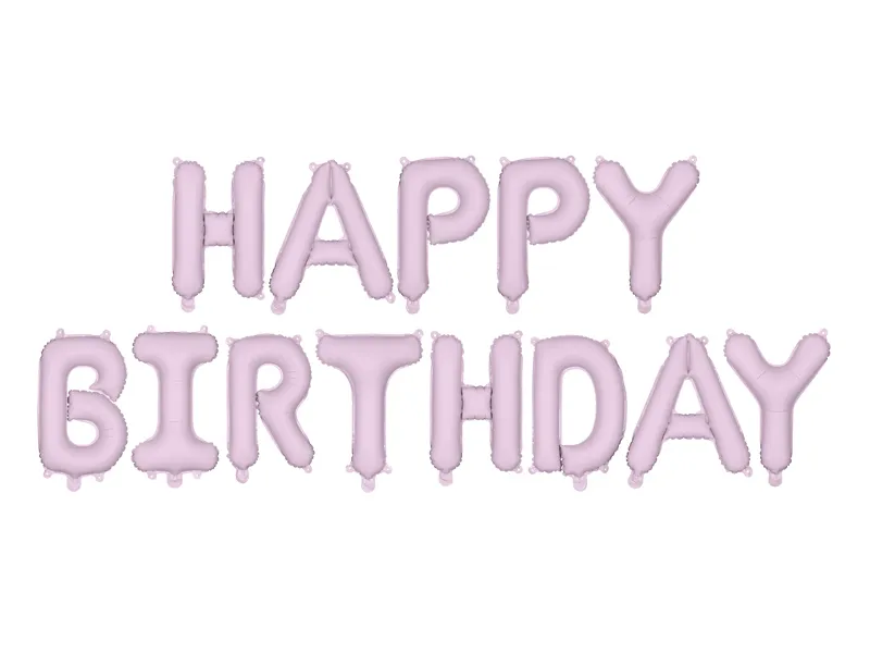 Happy Birthday Ballonnen Set Mat Paars