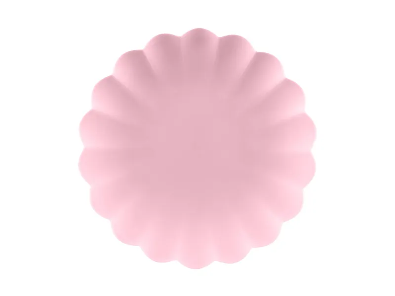 Roze Kunststof Borden Kartelrand 22cm (4st)