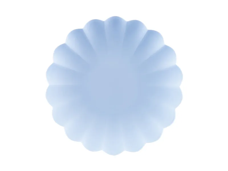 Lichtblauwe Kunststof Borden Kartelrand 22cm (4st)