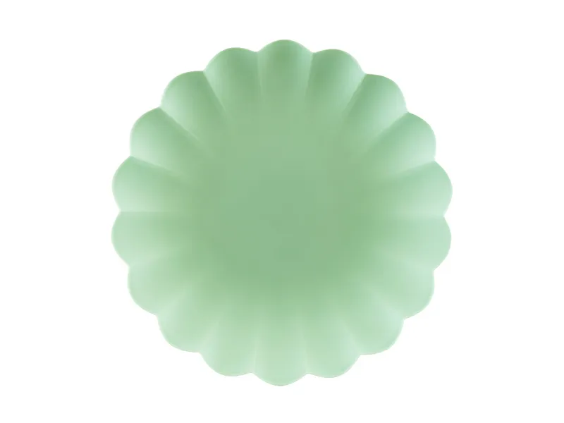 Saliegroene Kunststof Borden Kartelrand 22cm (4st)