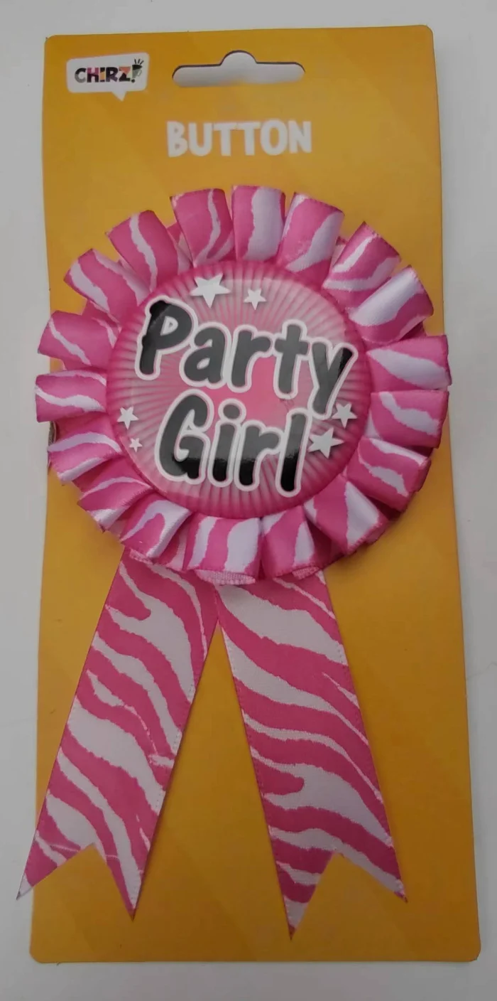 Button Party Girl roze