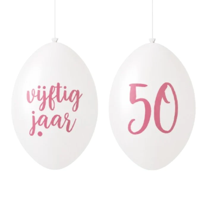 Ballonnen 50 jaar roségoud 30 cm - 10 stuks