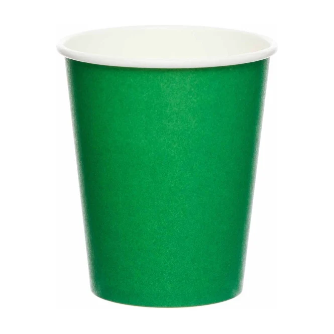 Papieren bekers groen 8 stuks