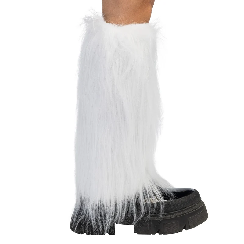 Witte beenwarmers Rave dames (eenheidsmaat)