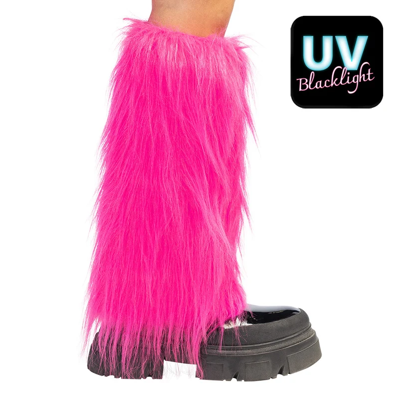Neonroze beenwarmers Rave dames (UV, eenheidsmaat)