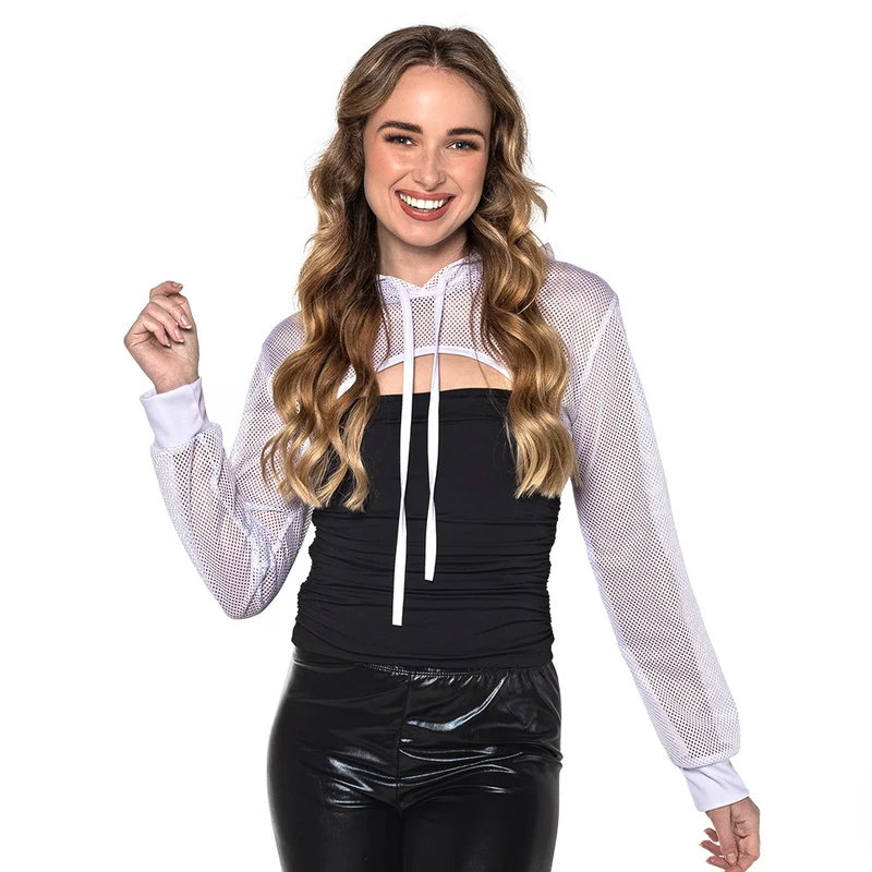 Witte visnet bolero dames (maat M)