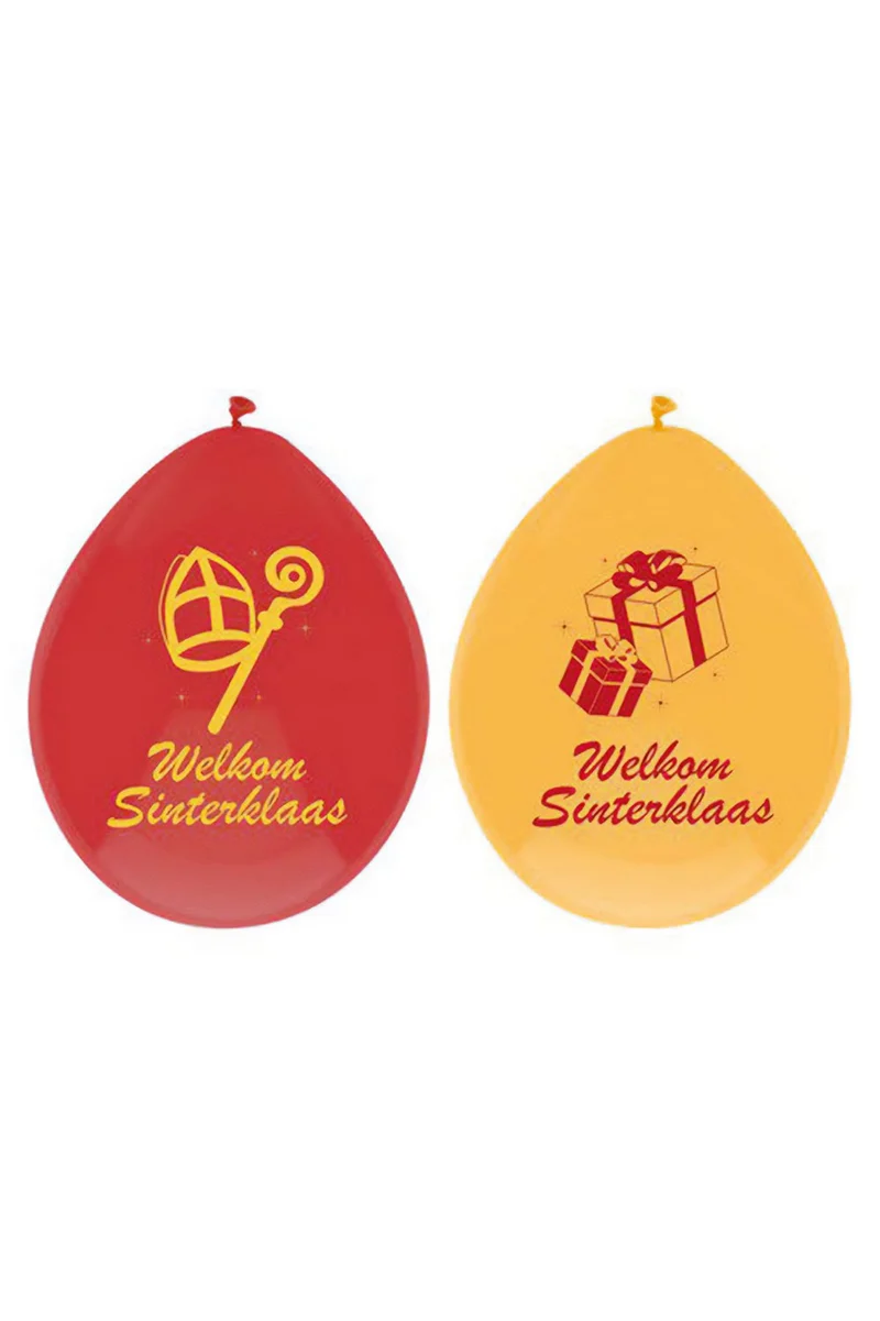 Sinterklaas ballonnen Rood Geel 30cm (6st)