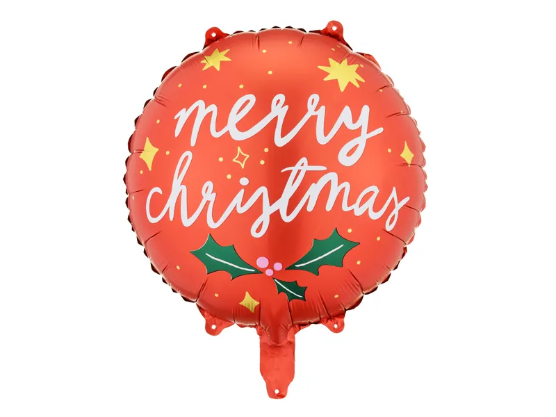 Merry Christmas folieballon Rood 45 cm