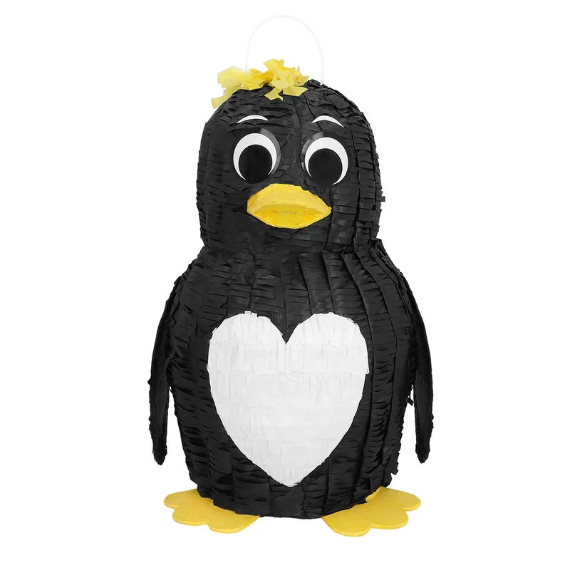 Piñata Pinguin zwart-wit (zelf vullen)