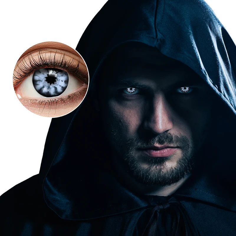 Witte Halloween contactlenzen Soul shadow (3 maanden)