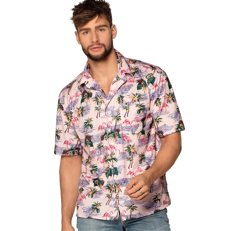 Hawaii shirt heren Flamingo