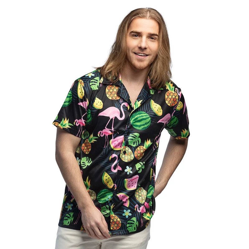 Hawaii shirt heren Swinging flamingo