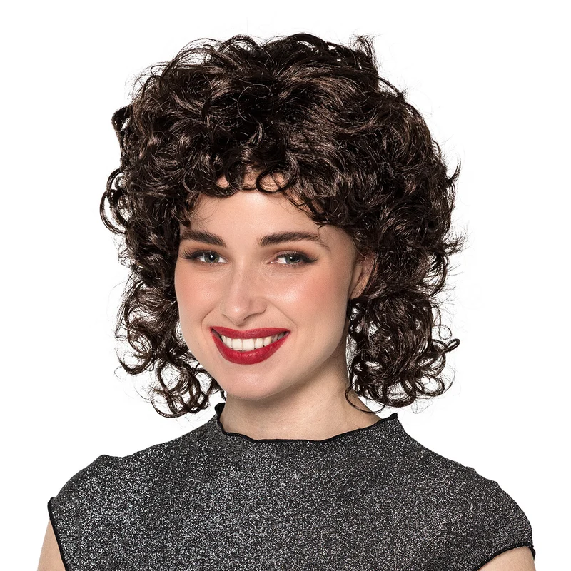 Pruik Elegance bruin (lang steil haar, one size)