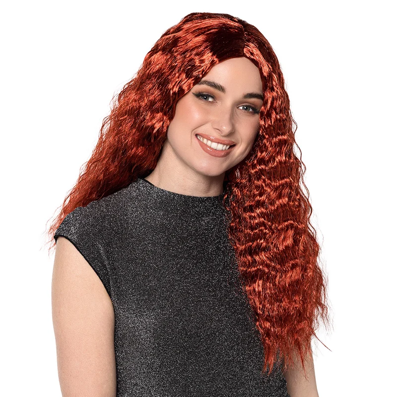 Pruik Ginger Grace rood (lang haar, one size)