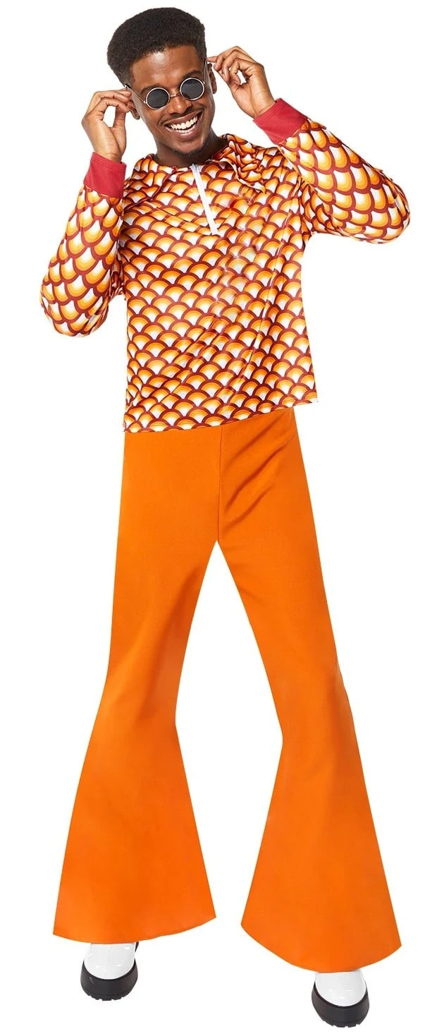 70's Hippiekostuum Heren Oranje