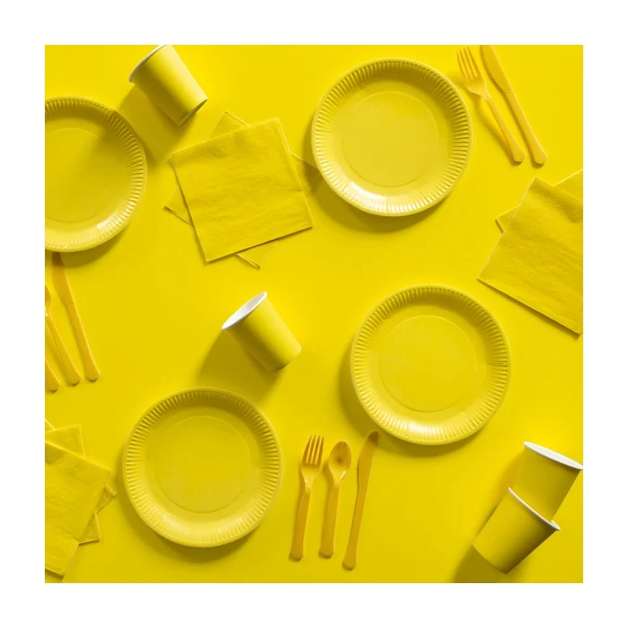 Plastic lepel geel 24 stuks