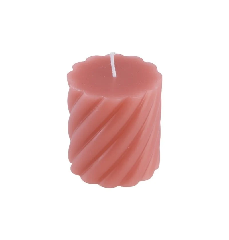 Roze Spiraalvormige Kaars (7x7,5cm)