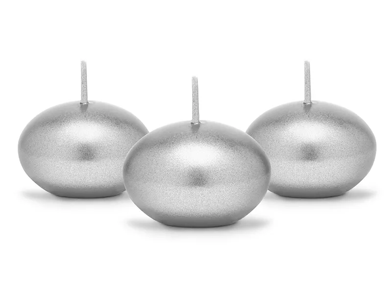 Drijvende Kaars Metallic Zilver(50st)