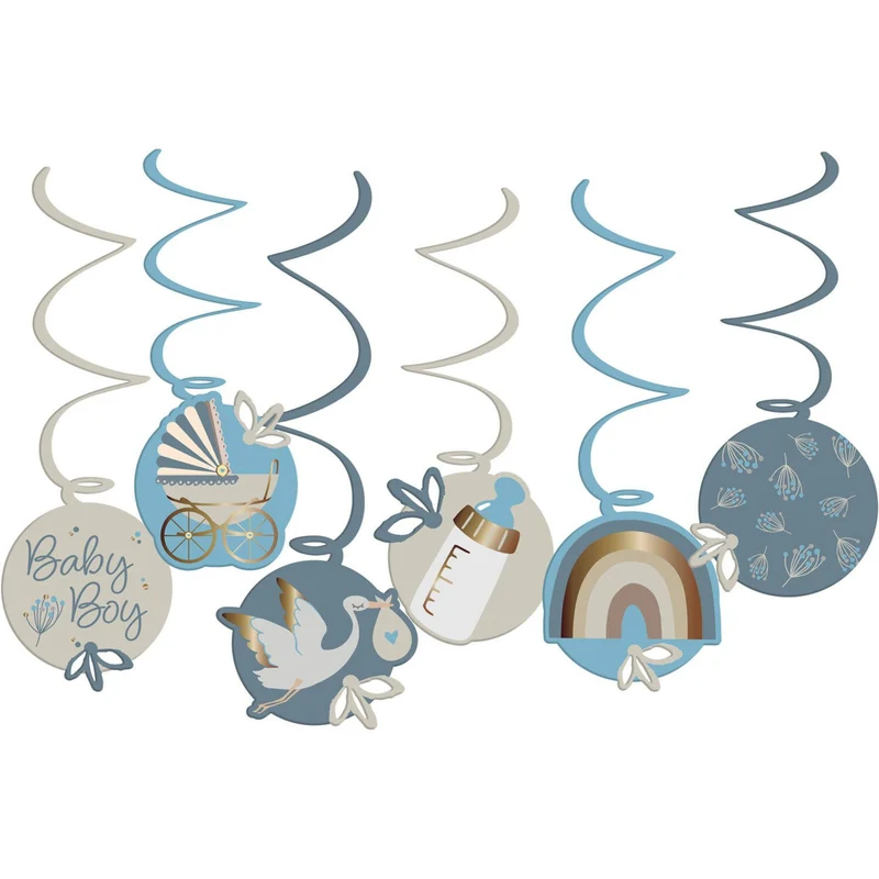 Hangdecoratie Blooming Baby Boy ( 6st)