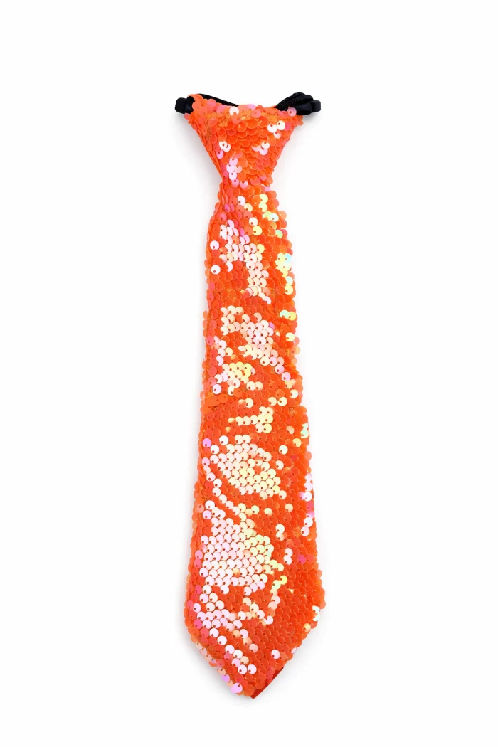 Stropdas pailletten oranje