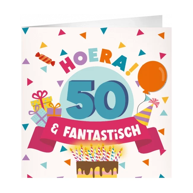 XL Wenskaart hoera 50 jaar
