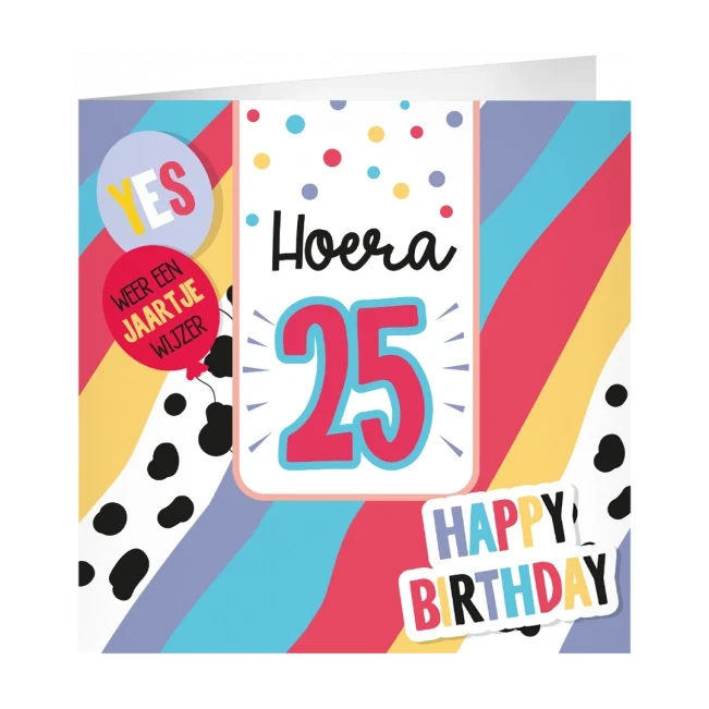 XL Wenskaart hoera 25 jaar