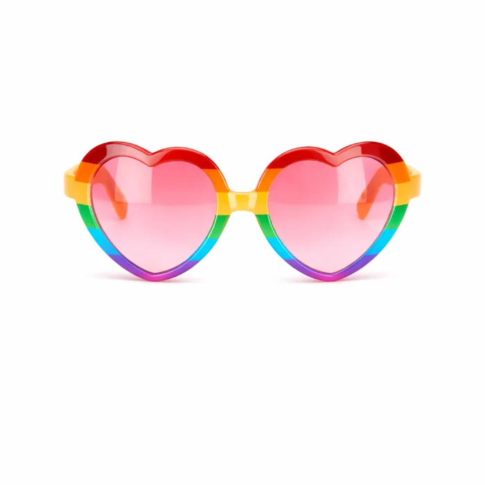 Partybril hart regenboog