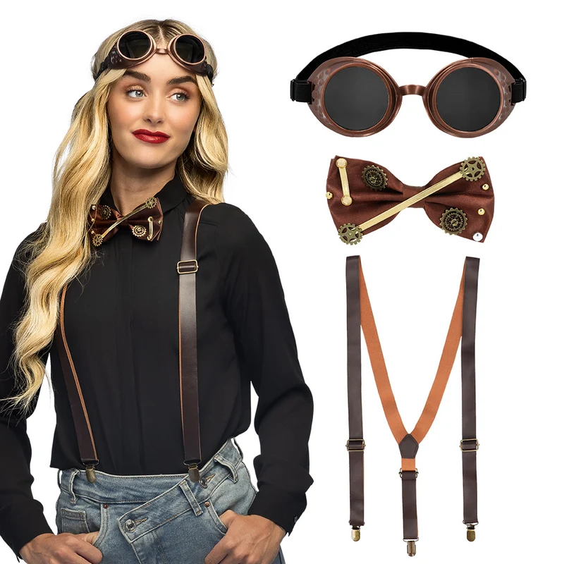Accessoireset Steampunk 4-delig