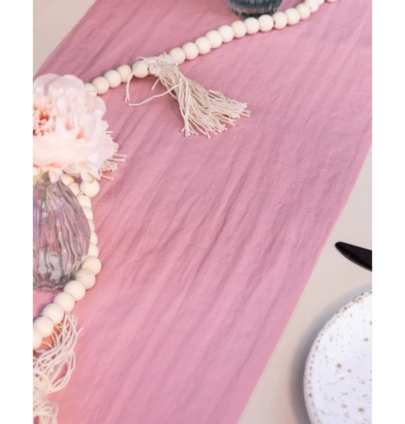 Oud Roze Tafel Loper (28cmx3m)