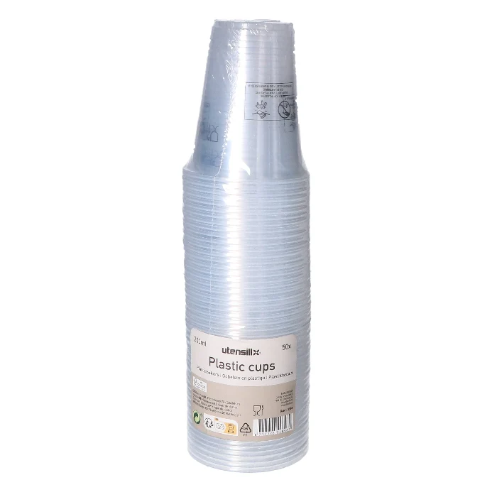 Bekers plastic transparant – 50 stuks (200 ml)