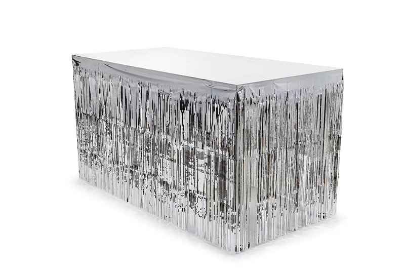Zilveren Tafelrok 300x80cm
