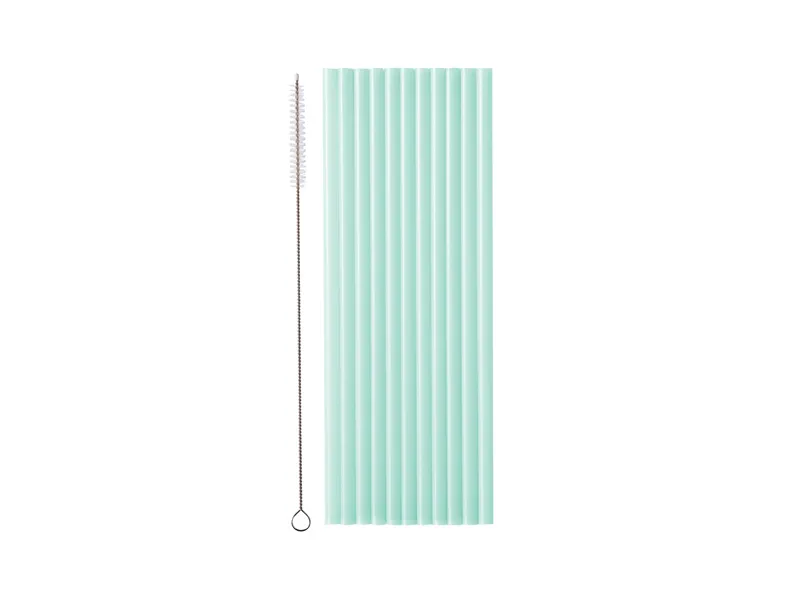 Plastic Rietjes Sage Groen Herbruikbaar 23cm (12st)