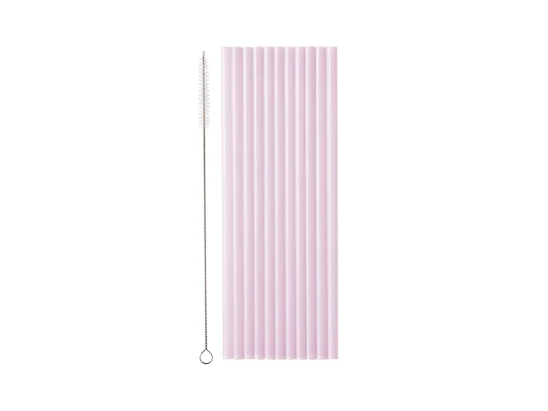 Plastic Rietjes Violet Herbruikbaar 23cm (12st)