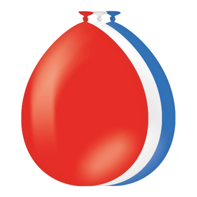 Rood, Wit, Blauwe ballonnen 50 stuks 30cm
