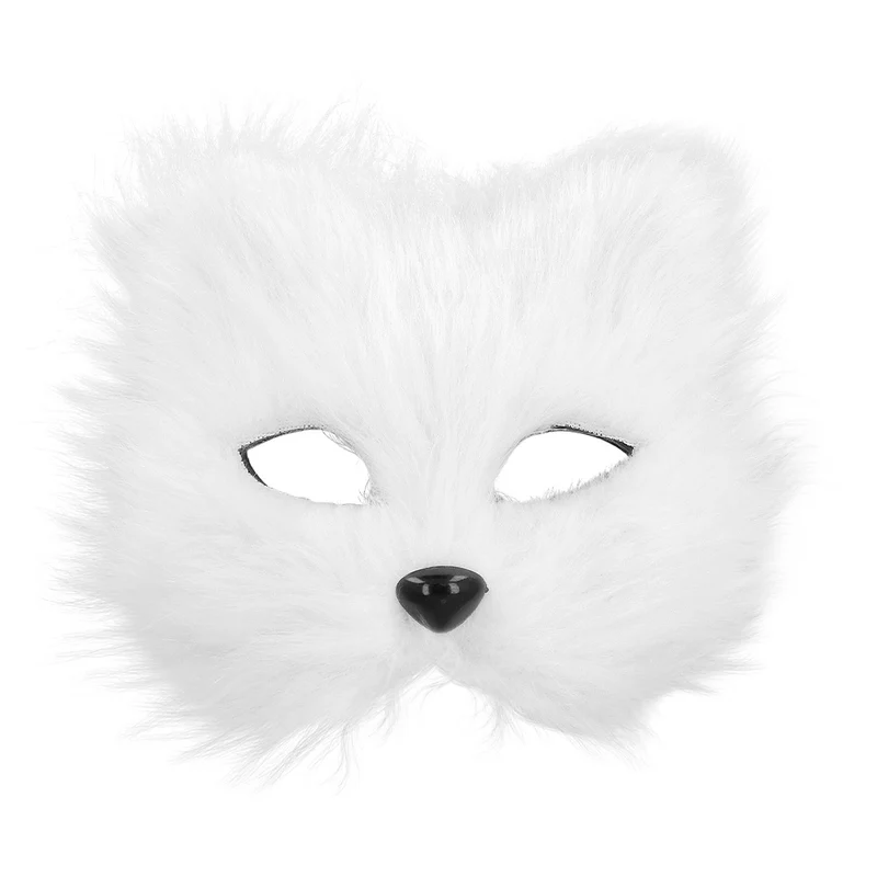 Pluchen masker witte kat