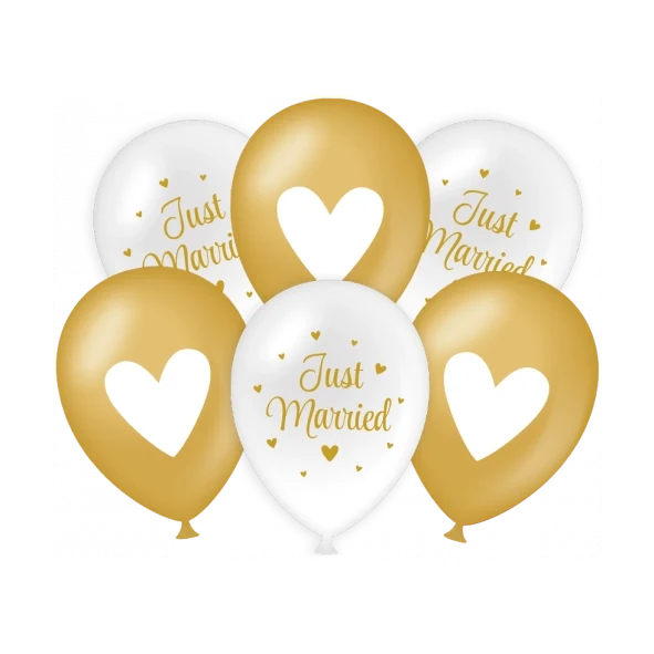 Just Married Ballonnen 30cm 6 stuks
