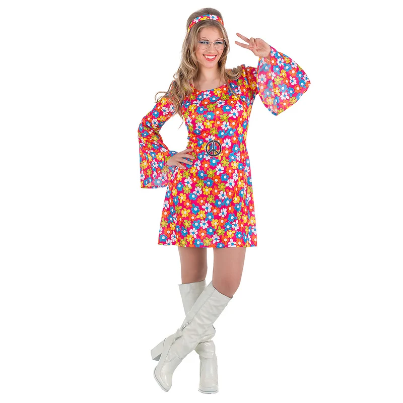 Kostuum Hippie flower power Dames